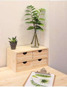 Mini bloc en bois avec quatre tiroirs