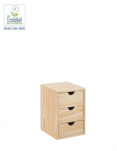 Mini bloc en bois avec trois tiroirs