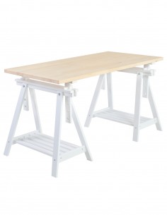 Table de bureau en bois avec tréteau inclinable blanc ARCHI TEC