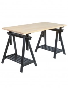 Table de bureau en bois avec tréteau inclinable noir ARCHI TEC
