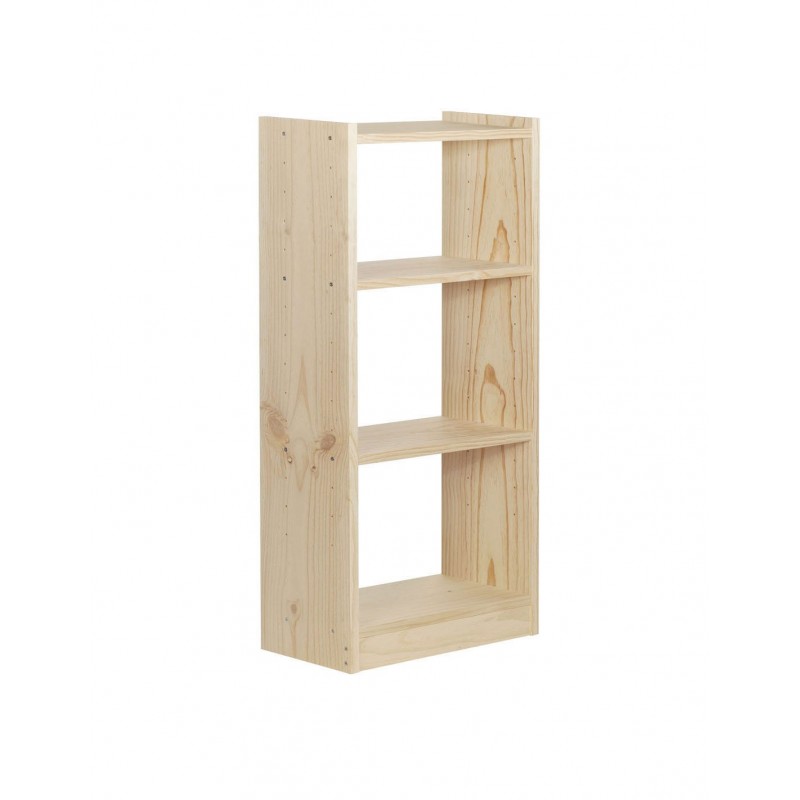Bibliothèque Gala en pin avec 4 tablettes et 49,6 cm de large