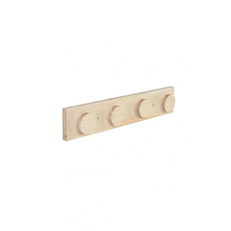 Porte-manteau mural avec 4 supports en bois VERA