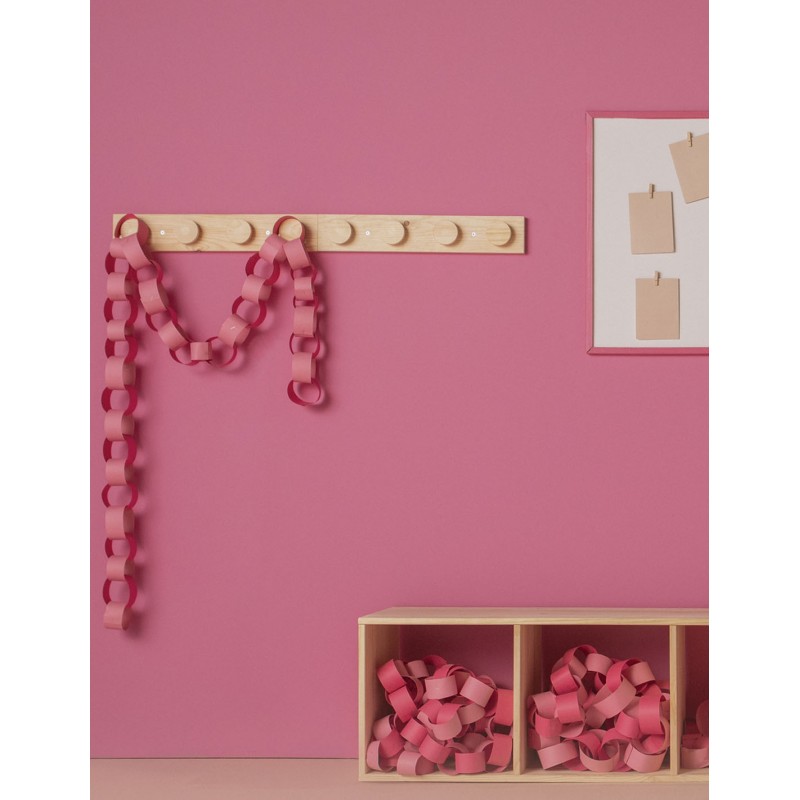 Porte-manteau mural avec 4 supports en bois VERA