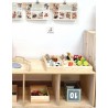 Plateau organisateur en bois avec 7 compartiments Montessori - 45,5x29,5x4,5 cm