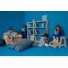 Banc coffre de rangement en bois pour enfants ADA, 62x90x38 cm