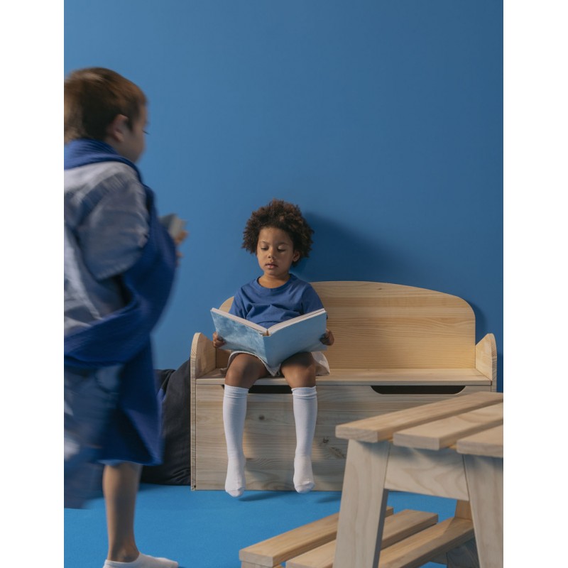 Banc coffre de rangement en bois pour enfants ADA, 62x90x38 cm