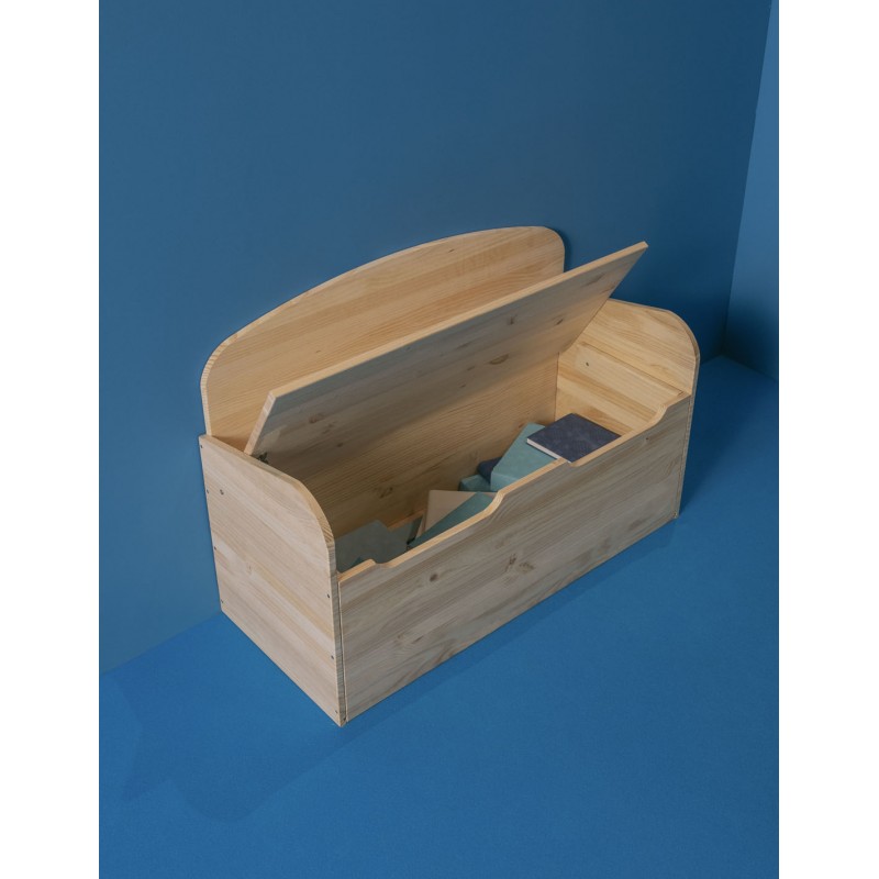 Banc coffre de rangement en bois pour enfants ADA, 62x90x38 cm