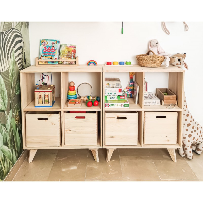Étagère modulaire pour enfants à 2x2 cubes DINAMIC
