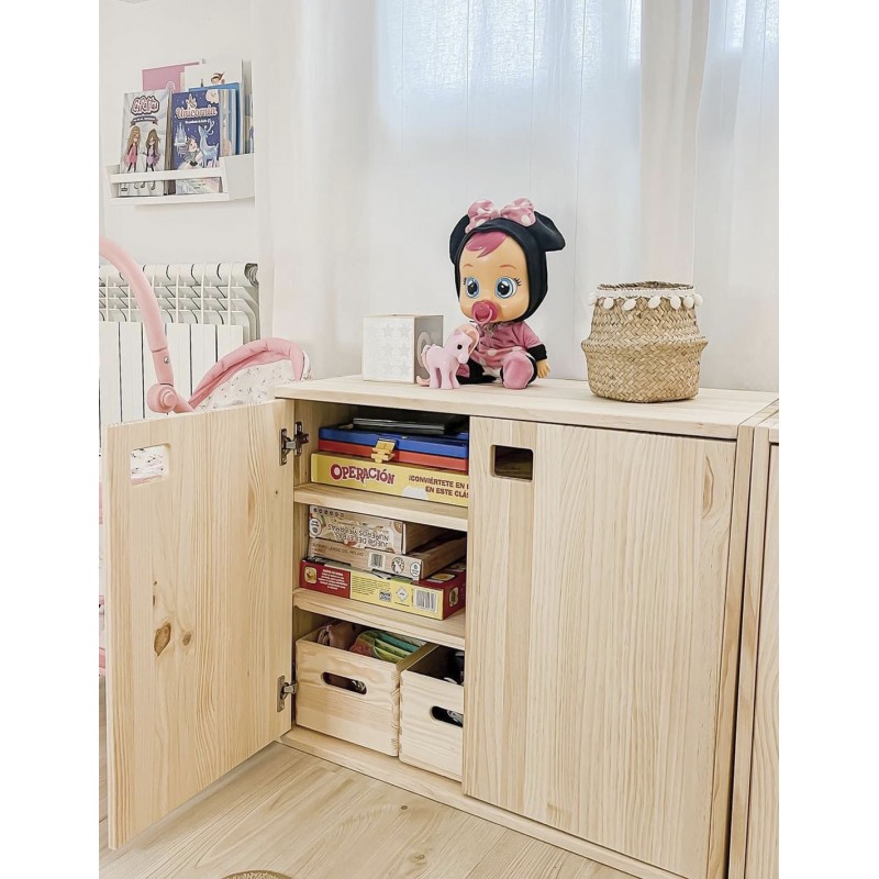 Armoire modulaire horizontale pour enfants à 2 portes DINAMIC