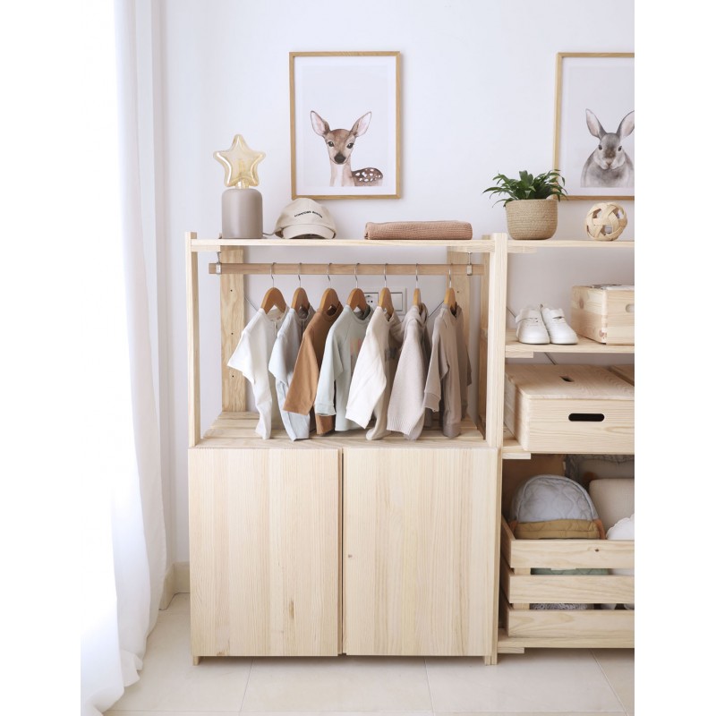 Porte-manteau Montessori en bois massif NOVA