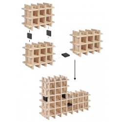 Casier à bouteilles en pin modulaire et évolutif Rioja pour 9 bouteilles