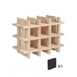 Casier à bouteilles en pin modulaire et évolutif Rioja pour 9 bouteilles