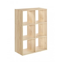 Étagère modulaire Dinamic avec 3x2 cubes en pin