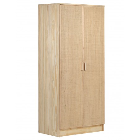 Armoire en raphia et en bois naturel AURA