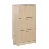 Meuble à chaussures en raphia et en bois naturel AURA – 3 abattants