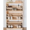 Meuble à chaussures en raphia et en bois naturel AURA – 3 abattants