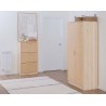 Meuble à chaussures en raphia et en bois naturel AURA – 3 abattants