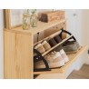 Meuble à chaussures en raphia et en bois naturel AURA – 3 abattants