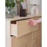 Commode en raphia et en bois naturel AURA