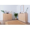 Commode en raphia et en bois naturel AURA