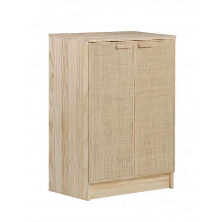 Buffet en raphia et en bois naturel AURA