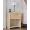 Table de chevet en raphia et en bois naturel AURA