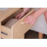 Table de chevet en raphia et en bois naturel AURA