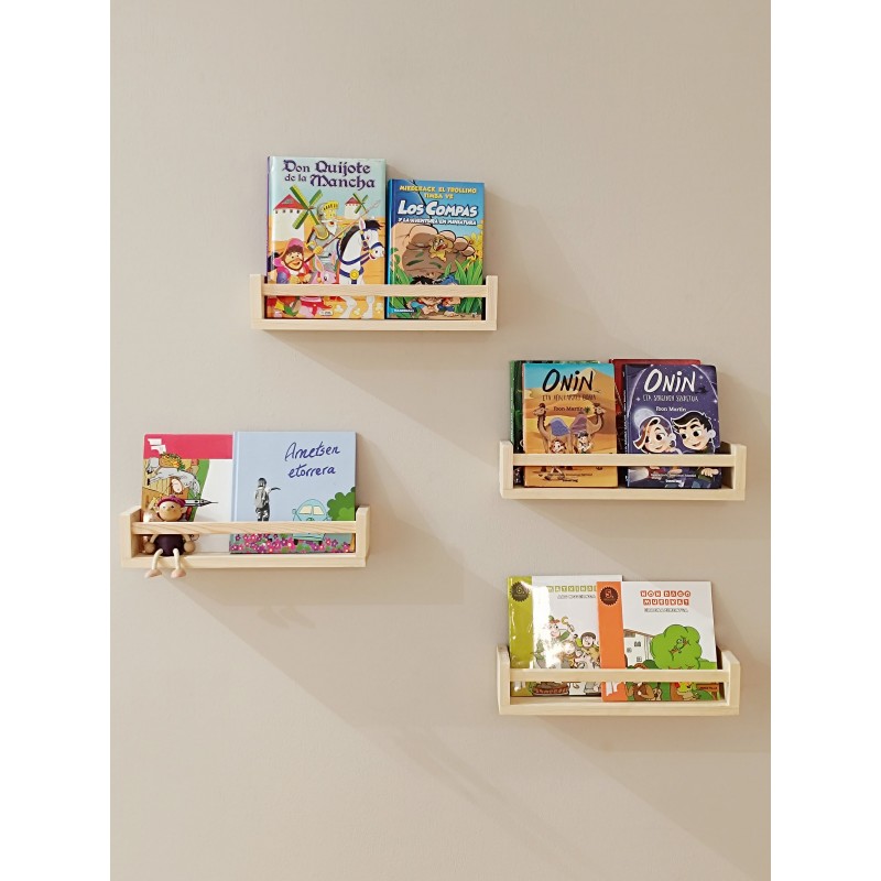 Étagère à épices en bois LONGUE, 40 cm de large