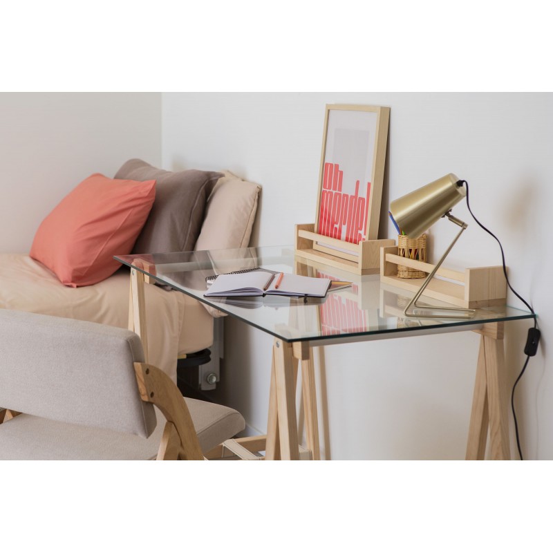 Étagère à épices en bois LONGUE, 40 cm de large