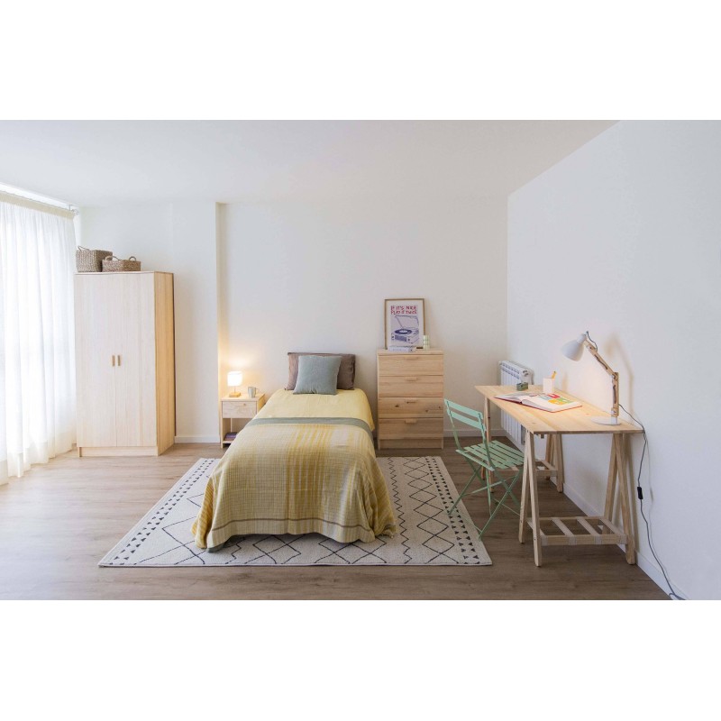 Armoire en pin VITA avec tringle et 2 étagères, 80x48x180 cm