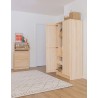 Armoire en pin VITA avec tringle et 2 étagères, 80x48x180 cm