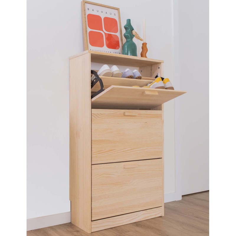 Meuble à chaussures en pin VITA avec 3 abattants