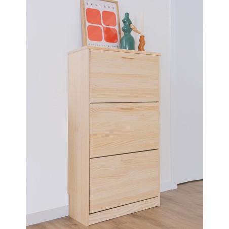 Meuble à chaussures en pin VITA avec 3 abattants