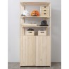 Étagère à 5 tablettes avec grande armoire en bois NOVA, 174,5 x 76,5 x 38,5 cm