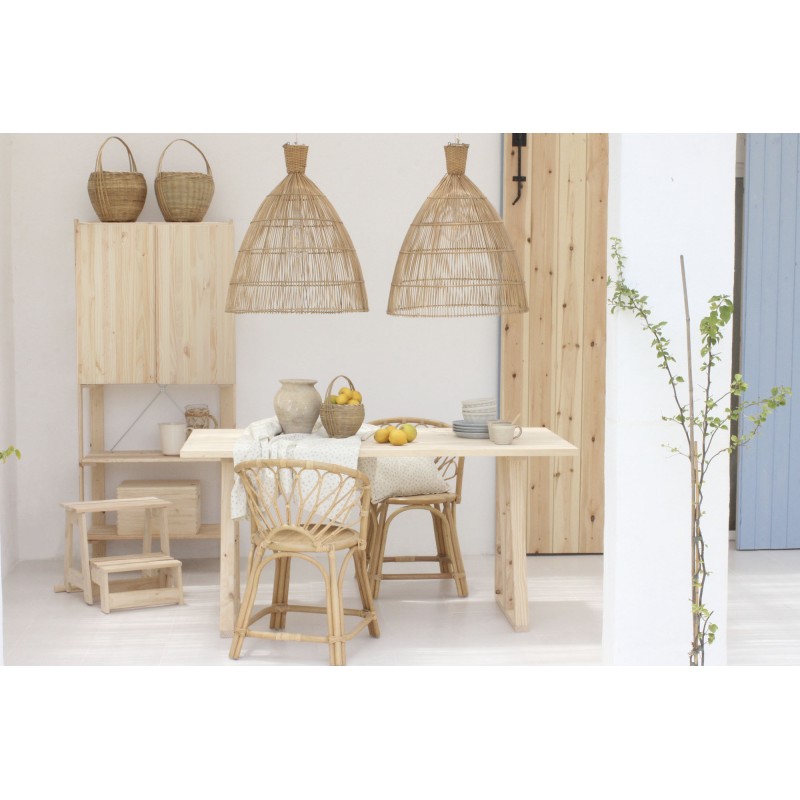 Étagère à 5 tablettes avec grande armoire en bois NOVA, 174,5 x 76,5 x 38,5 cm