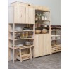 Étagère à 5 tablettes avec grande armoire en bois NOVA, 174,5 x 76,5 x 38,5 cm