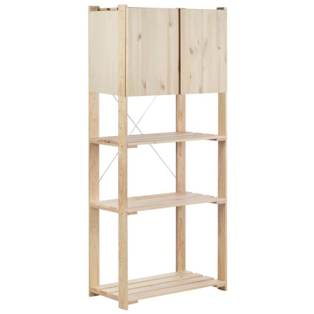 Étagère à 5 tablettes avec petite armoire en bois NOVA, 174,5 x 76,5 x 38,5 cm