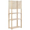 Étagère à 5 tablettes avec petite armoire en bois NOVA, 174,5 x 76,5 x 38,5 cm