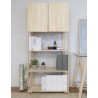 Étagère à 5 tablettes avec petite armoire en bois NOVA, 174,5 x 76,5 x 38,5 cm