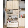 Étagère à 5 tablettes avec petite armoire en bois NOVA, 174,5 x 76,5 x 38,5 cm