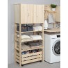 Étagère à 5 tablettes avec petite armoire en bois NOVA, 174,5 x 76,5 x 38,5 cm