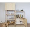 Étagère à 5 tablettes avec petite armoire en bois NOVA, 174,5 x 76,5 x 38,5 cm