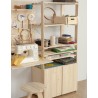 Étagère à 5 tablettes avec petite armoire en bois NOVA, 174,5 x 76,5 x 38,5 cm
