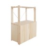 Étagère à 3 tablettes avec petite armoire en bois NOVA, 110 x 76,5 x 38,5 cm