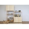 Étagère à 3 tablettes avec petite armoire en bois NOVA, 110 x 76,5 x 38,5 cm
