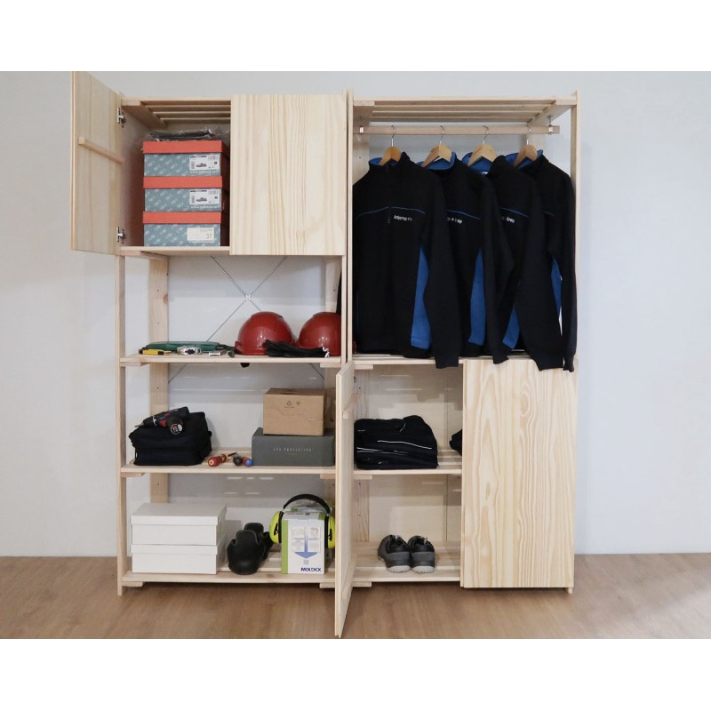 Penderie en bois NOVA avec grande armoire, 174,5 x 76,5 x 38,5 cm