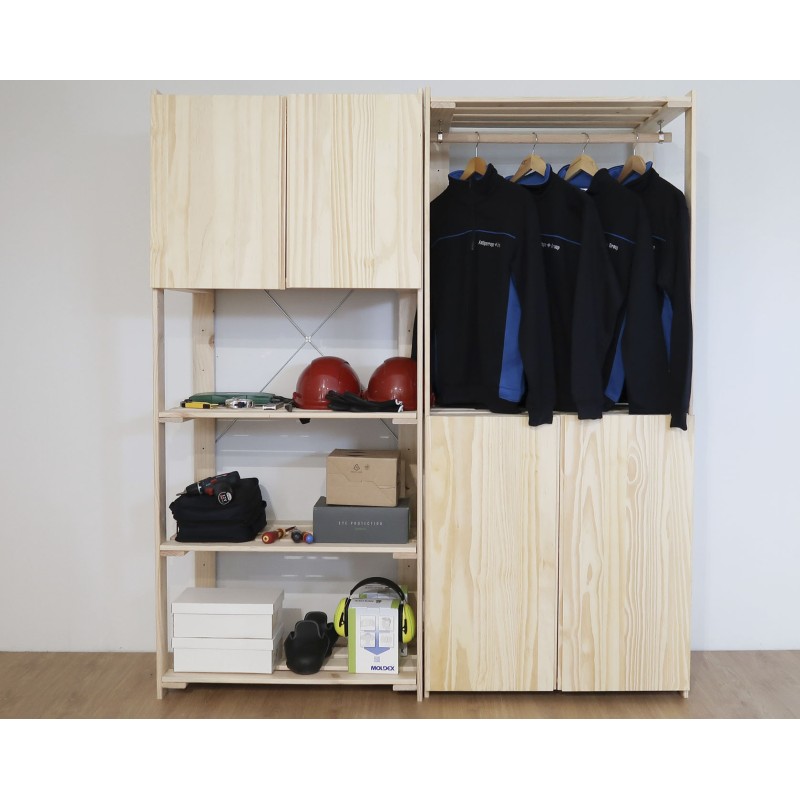 Penderie en bois NOVA avec grande armoire, 174,5 x 76,5 x 38,5 cm