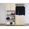 Penderie en bois NOVA avec grande armoire, 174,5 x 76,5 x 38,5 cm