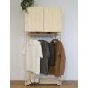 Penderie en bois NOVA avec petite armoire, 174,5 x 76,5 x 38,5 cm