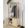 Penderie en bois NOVA avec petite armoire, 174,5 x 76,5 x 38,5 cm